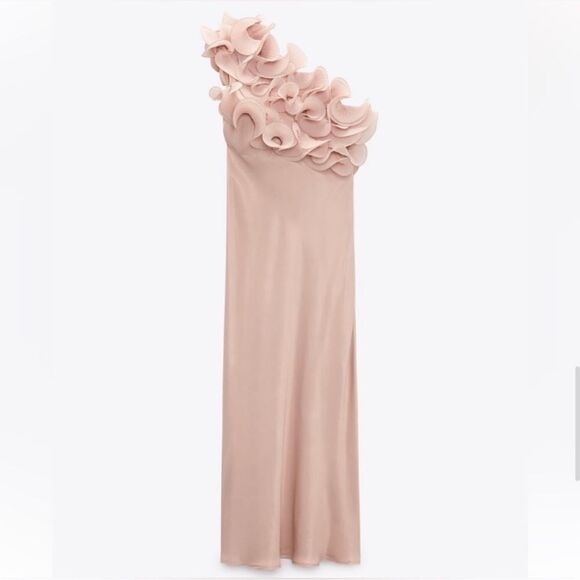 Zara ruffled satin effect dress - Picture 10 of 13